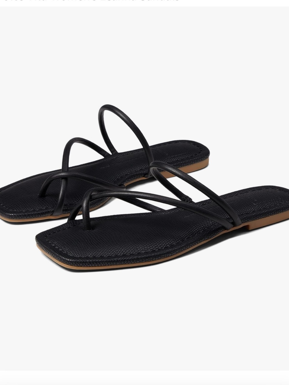 Dolce Vita Leanna Minimalist Black Strappy Flat Sandals